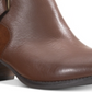 Botas femininas American Rag de couro com bico redondo e salto bloco, zíper, marrom, tamanho 10 M