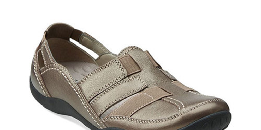 Clarks Haley Stork Slip-on Flats Feminino Pewter Cushioned Bronze Tamanho 7M