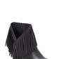 Botas de cano curto femininas Jessica Simpson Jewels com franjas e camurça, pretas, tamanho 6 M