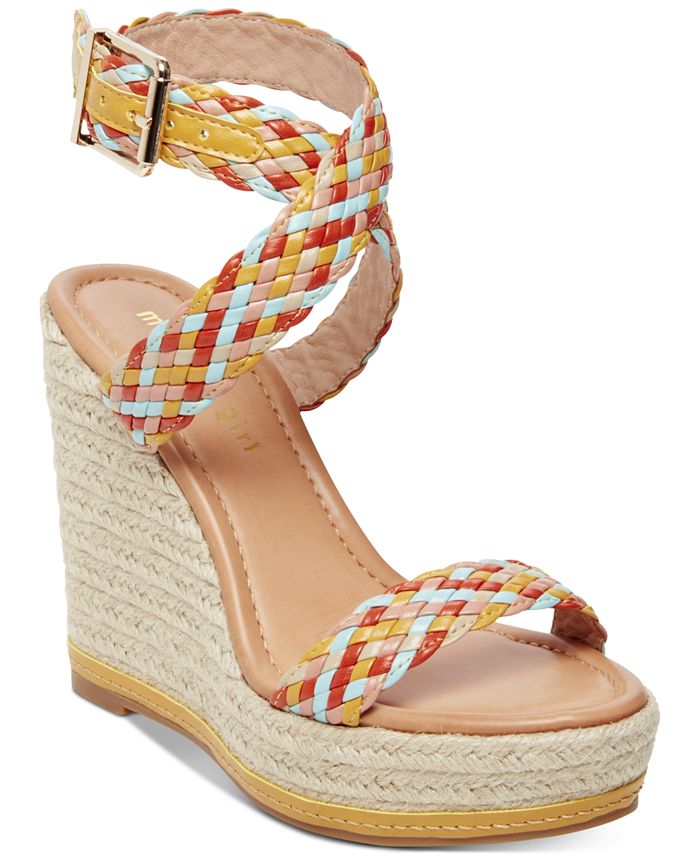 Sandálias plataforma casuais Madden Girl femininas com bico aberto, marrom, tamanho 9,5 M