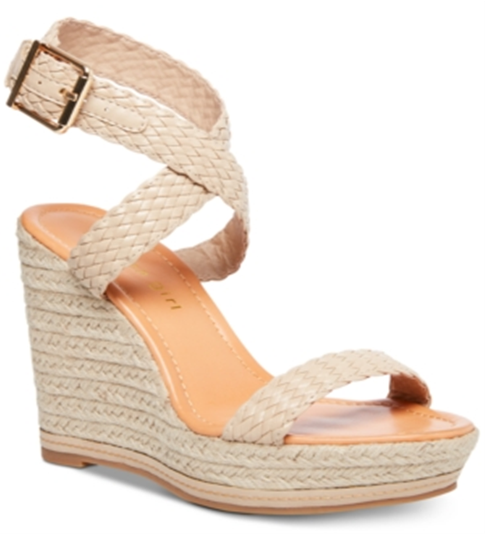 Sandálias plataforma casuais Madden Girl femininas com bico aberto, marrom, tamanho 9,5 M