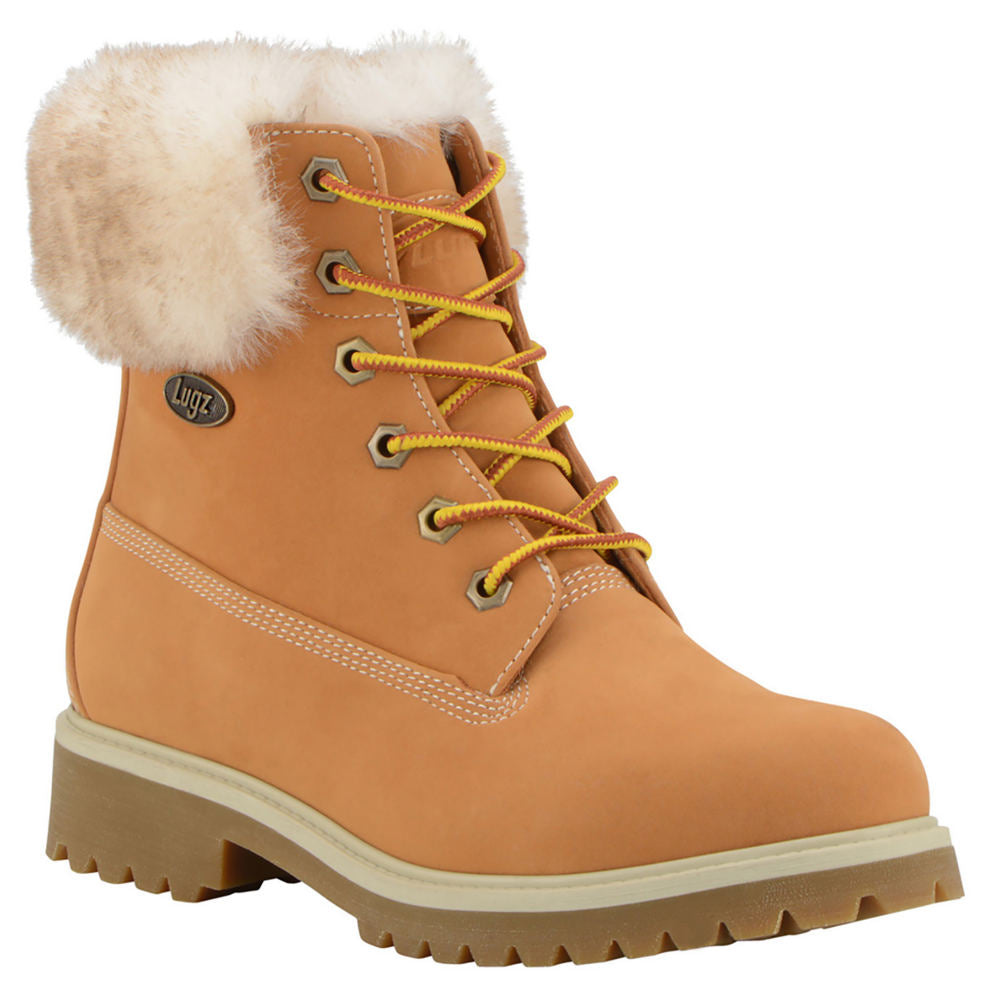 Botas femininas Lugz Convoy de pele sintética com cadarço, marrom, tamanho 10 M