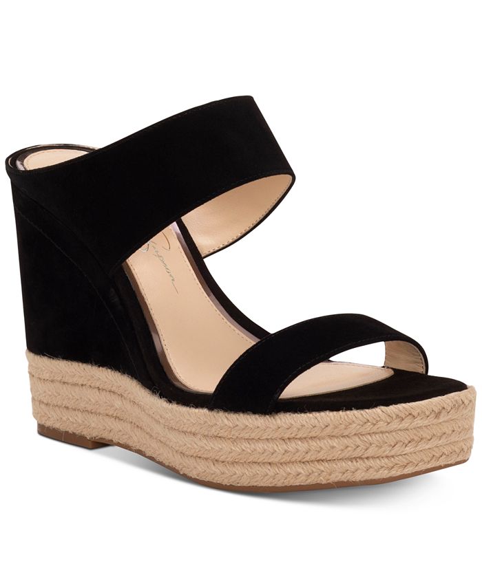 Sandália plataforma feminina Jessica Simpson Siera, preta, tamanho 5,5