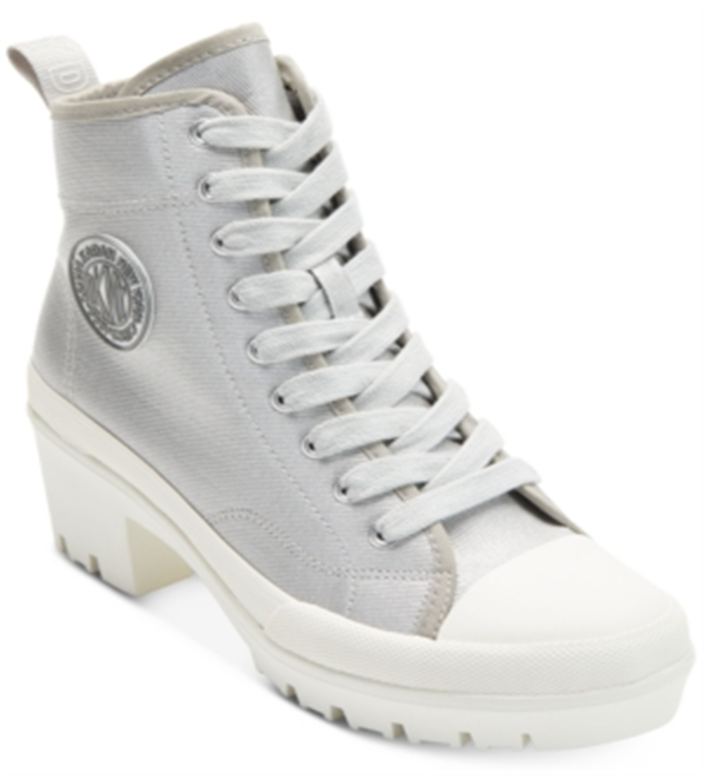 Botas DKNY Pandie femininas, tamanho 9,5, prateadas