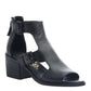 Sandália Nicole Jahida Feminina Consolidated Shoe Co. em Couro Preto, Tamanho 6,5 M