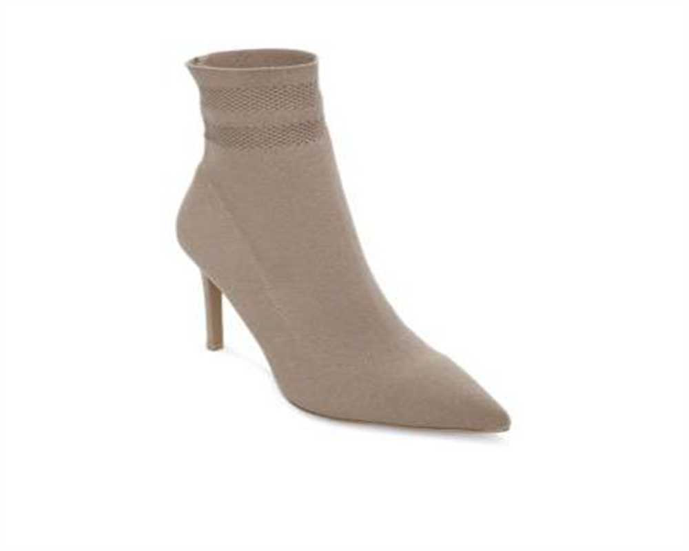 Botas femininas Steve Madden Cookie Fabric bico fino cano médio cinza tamanho 8,5 M