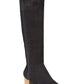 Botas femininas de camurça Finnly com bico fechado e acima do joelho, estilo &amp; co, pretas, tamanho 10 M