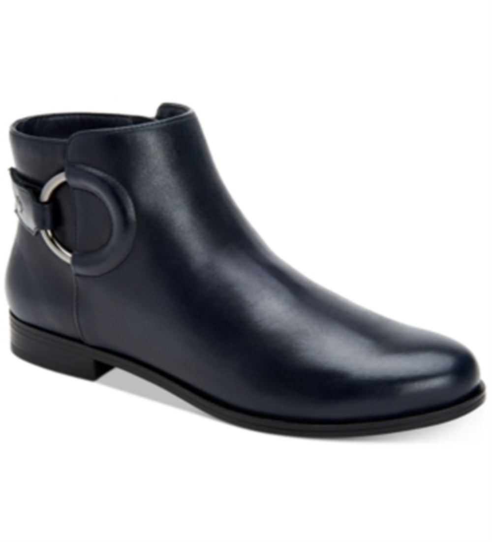 Botas Alfani Step 'N Flex Avvia de couro femininas, azul, tamanho 7,5 M