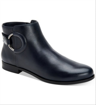 Botas Alfani Step 'N Flex Avvia de couro femininas, azul, tamanho 7,5 M