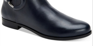 Botas Alfani Step 'N Flex Avvia de couro femininas, azul, tamanho 7,5 M