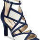 Rialto Feminino Ria Tecido Peep Toe Tira no Tornozelo D-orsay Sapatos Marinho Tamanho 5.5