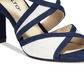 Rialto Feminino Ria Tecido Peep Toe Tira no Tornozelo D-orsay Sapatos Marinho Tamanho 5.5