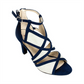 Rialto Feminino Ria Tecido Peep Toe Tira no Tornozelo D-orsay Sapatos Marinho Tamanho 5.5