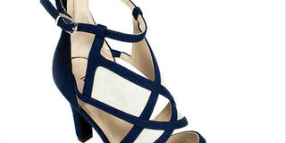 Rialto Feminino Ria Tecido Peep Toe Tira no Tornozelo D-orsay Sapatos Marinho Tamanho 5.5