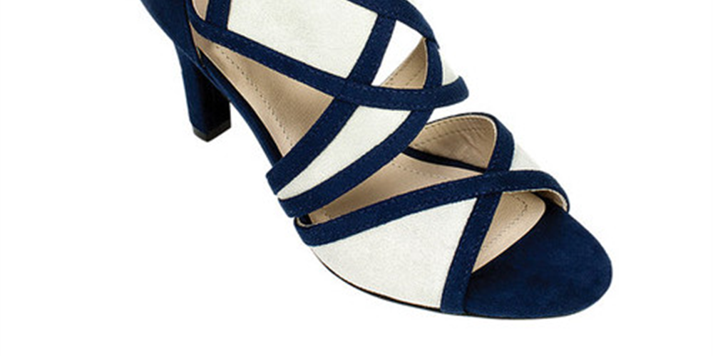 Rialto Feminino Ria Tecido Peep Toe Tira no Tornozelo D-orsay Sapatos Marinho Tamanho 5.5