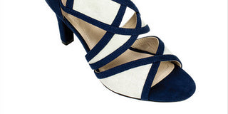 Rialto Feminino Ria Tecido Peep Toe Tira no Tornozelo D-orsay Sapatos Marinho Tamanho 5.5