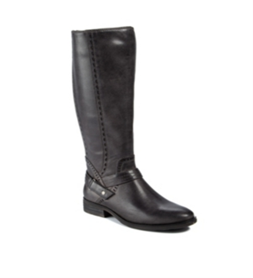 Botas de montaria BareTraps Abram de couro sintético para mulheres, tamanho 9M, cinza