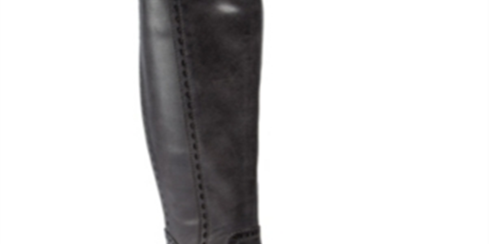 Botas de montaria BareTraps Abram de couro sintético para mulheres, tamanho 9M, cinza