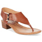 Sandálias femininas Tommy Hilfiger DBRLL Kitty II Sandália de couro marrom tamanho 6M