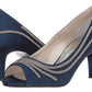 Caparros Oz Peep Toe Classic Scarpin Feminino Azul Tamanho 6,5 M