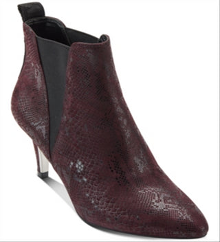 DKNY Women's Alani Suede Closed Toe Ankle Fashion Boots Red Size 10