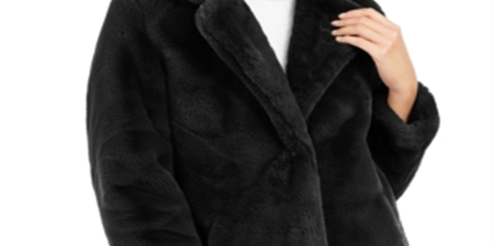 Vestido Eloise Notch Collar da Apparis Feminino, Casaco de Pele Sintética, Preto, Tamanho XX-G