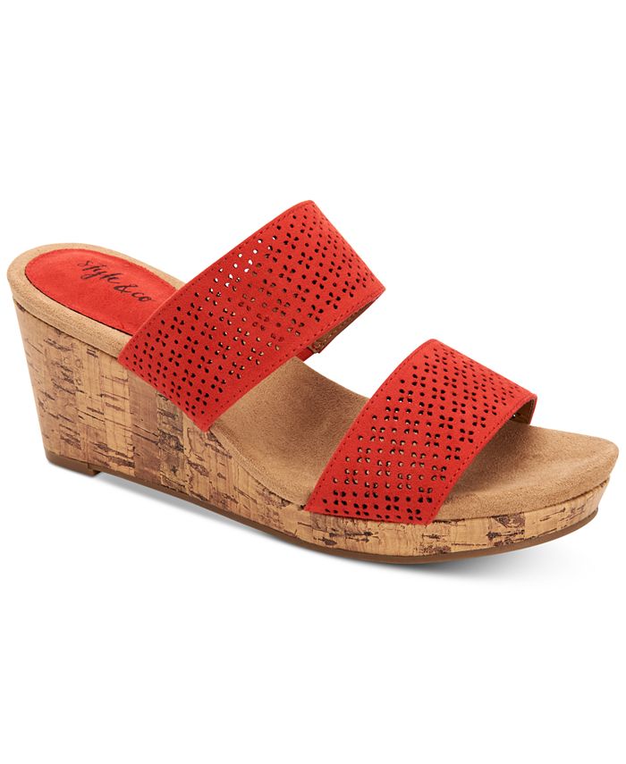 Sandálias Jacelin Wedge Femininas Style &amp; Co, Pretas, Tamanho 8 M