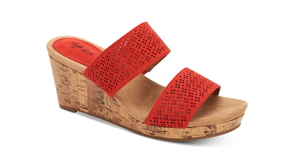 Sandálias Jacelin Wedge Femininas Style &amp; Co, Pretas, Tamanho 8 M