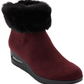 Botas femininas DKNY Abri de pele sintética, bico redondo, cano curto, tamanho 9,5, vermelhas