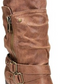 Botas femininas Carlos by Carlos Santana, bico fino, salto grosso, zíper, marrom, tamanho 9,5 M