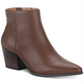 American Rag Botas femininas de couro com zíper, bico fino e salto bloco, confortáveis ​​e acolchoadas, tamanho 7,5 M