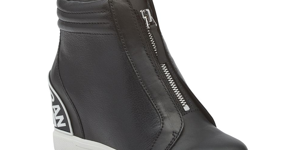 DKNY Connie Fabric Sapatos Fechados de Cano Alto Femininos Pretos Tamanho 9,5