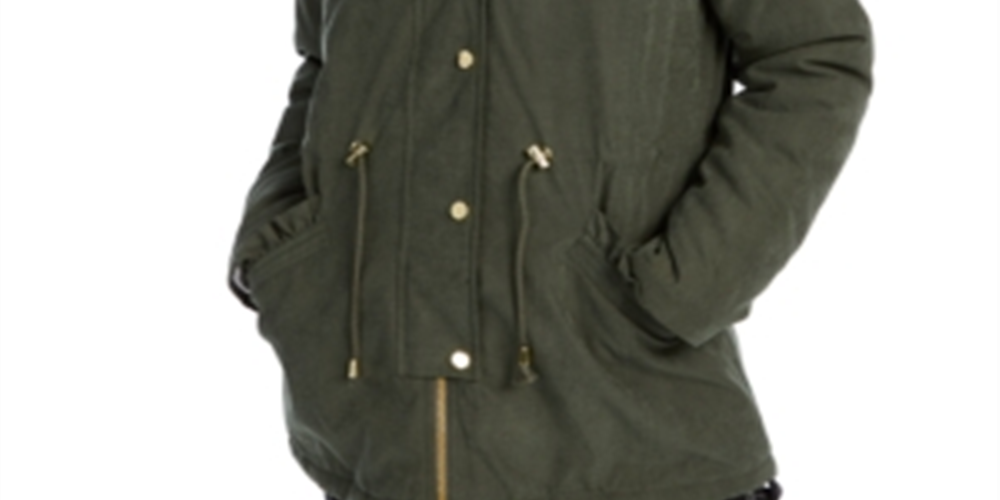 Casaco Parka Feminino Celebrity Rosa Pele Sintética Inverno Verde Tamanho X-Grande