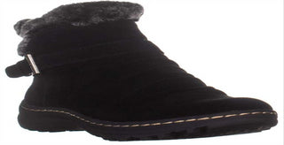 Botas BareTraps Arlow de camurça sintética femininas, tamanho 7 M, pretas