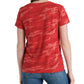 Camiseta feminina de algodão com estampa e decote em V Lucky Brand, vermelha, tamanho grande
