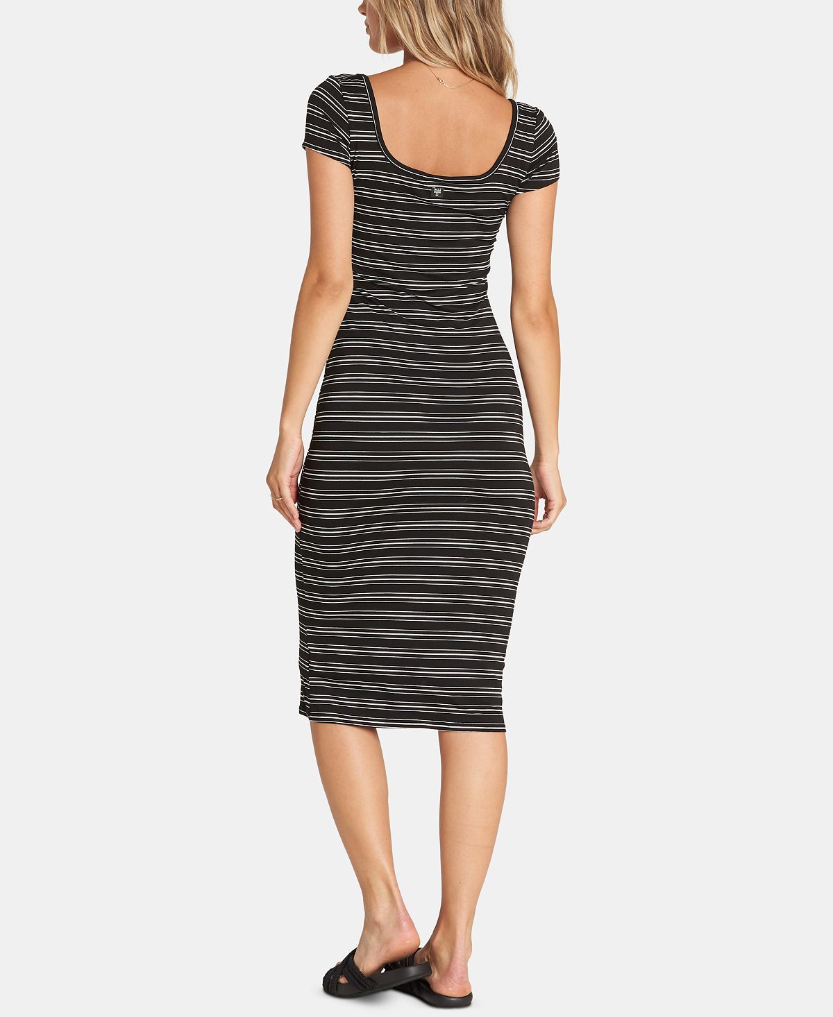 Vestido midi listrado Billabong Junior's Day Night, preto, tamanho grande