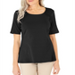Karen Scott Blusa Feminina de Crochê de Algodão com Frente Preta Tamanho P