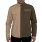 Camisa de sarja bicolor masculina Sean John - Cornstalk Brown, tamanho 3XL