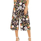 Calça feminina larga com bolsos florais da INC International Concepts, preta, tamanho 14