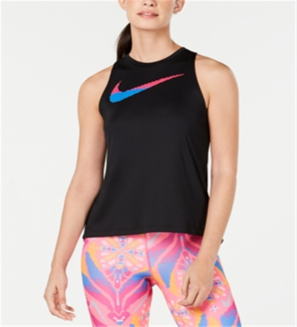Camiseta regata Nike Fitness Logo Feminina Preta Tamanho M