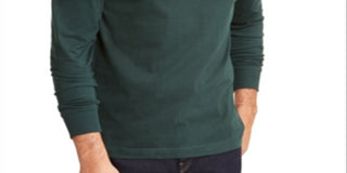 Camisa casual masculina Club Room com acabamento canelado e camadas, verde, tamanho XX-G