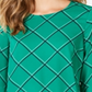 Top feminino estampado Charter Club com manga 3/4, verde, tamanho grande