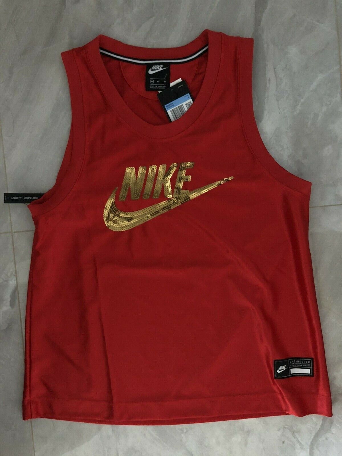 Camiseta Nike Fitness Running Feminina Vermelha Tamanho Médio