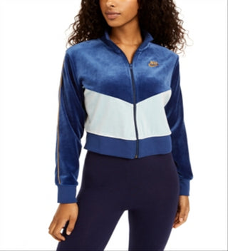 Jaqueta Nike Fitness Velour Track Feminina Azul Tamanho XS