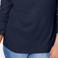 Camiseta feminina Karen Scott estampada com manga 3/4 e gola redonda, tamanho azul marinho, pequena G