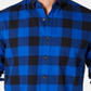 Camisa casual xadrez masculina Club Room, azul, tamanho médio