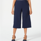 Calça feminina com detalhes em azul, tamanho médio, da coleção JM