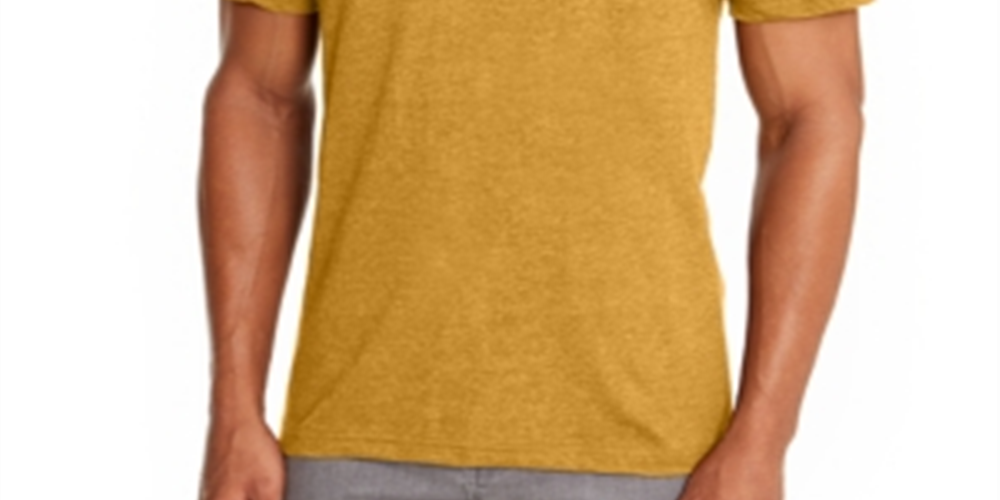 Camiseta masculina Alfani com decote em V, amarela, tamanho extragrande