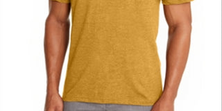 Camiseta masculina Alfani com decote em V, amarela, tamanho extragrande
