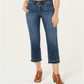 Jeans cropped feminino estilo &amp; co com ilhós e perna reta, azul, tamanho 6